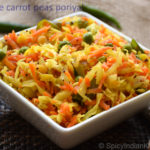 Cabbage Carrot Peas Poriyal