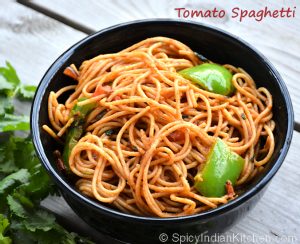 Read more about the article Indian Style Tomato Spaghetti | Tomato Pasta | Spicy tomato spaghetti