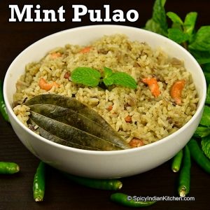 Read more about the article Mint Pulao | Pudina Sadam | Mint Rice | How to make mint rice