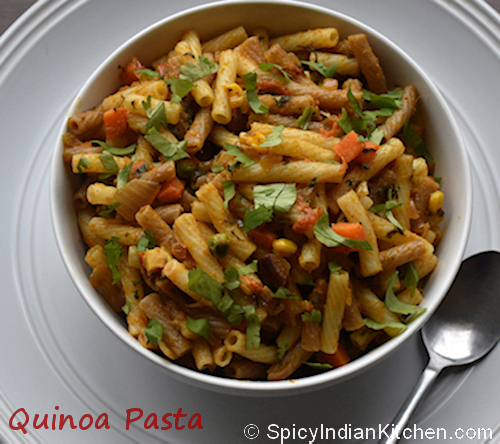 Mixed Vegetables Quinoa Pasta | Desi Style Quinoa Pasta | How to make pasta  - Spicy Indian Kitchen