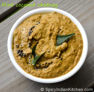 Read more about the article Mint Coconut Chutney | Pudina Chutney | how to make mint chutney with coconut