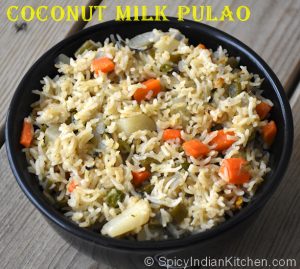 Read more about the article Coconut Milk Pulao/ Mixed vegetable pulao with coconut milk
