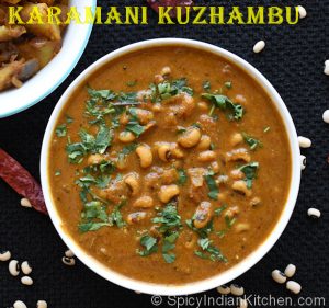 Read more about the article Karamani Kuzhambu Recipe in Tamil | காராமணி குழம்பு | Thattapayir kulambu recipe