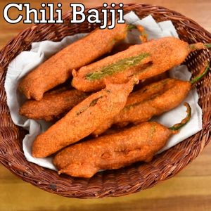 Read more about the article Chilli Bajji Recipe in Tamil | மிளகாய் பஜ்ஜி | Milagai Bajji recipe | How to make chilli bajji