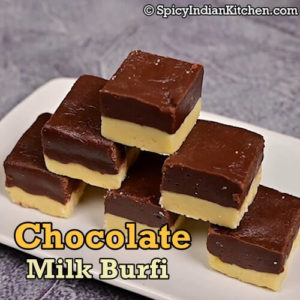 Read more about the article Chocolate Burfi | Double Layer Burfi | 2 layer Chocolate Milk Burfi | Milk Sweet
